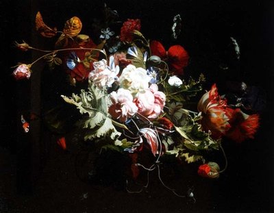 Still Life of Flowers on a Ledge by Simon Peeterz Verelst